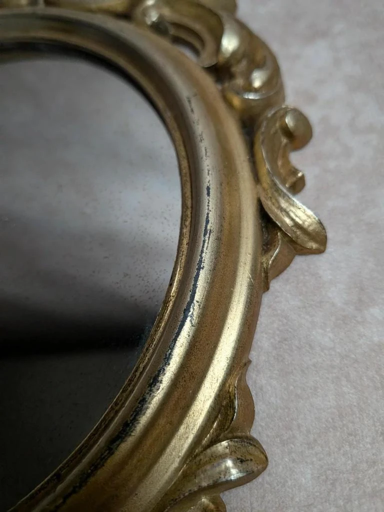 Vintage style baroque rocaille golden wall mirror – photo 3
